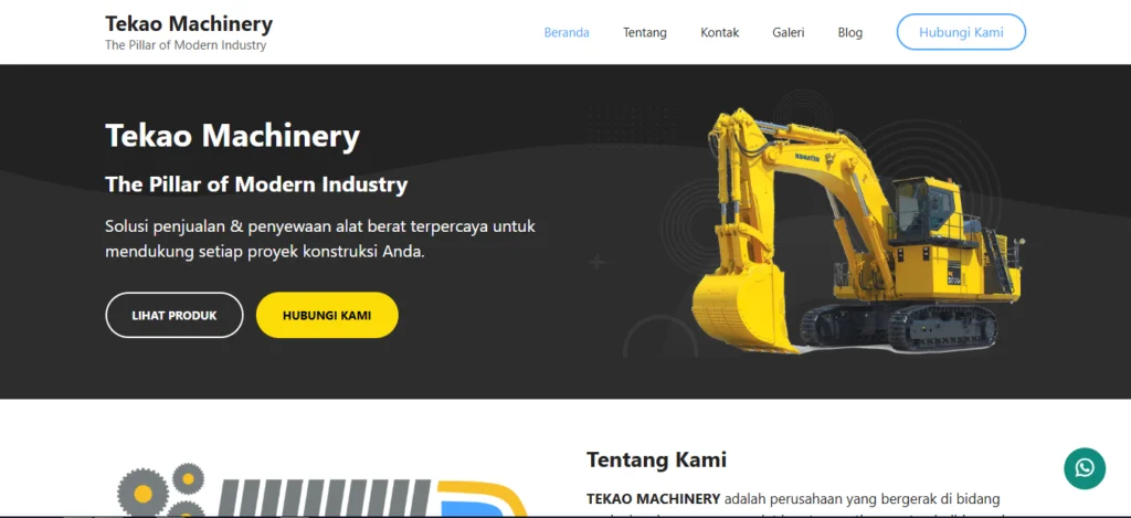 Website Company Profile | TEKAO Machinery