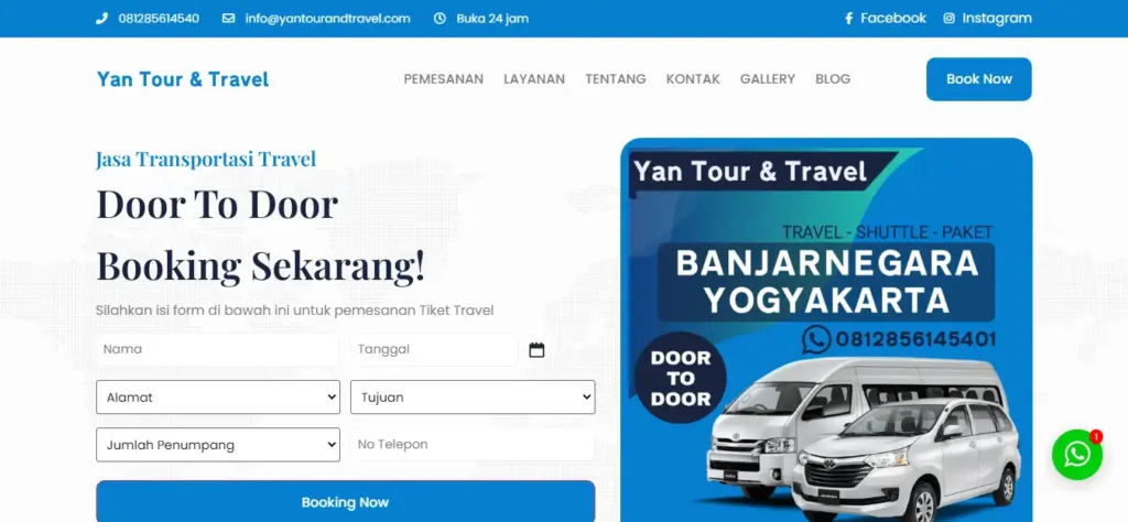 Website Travel Mobil | Banyumilitrans